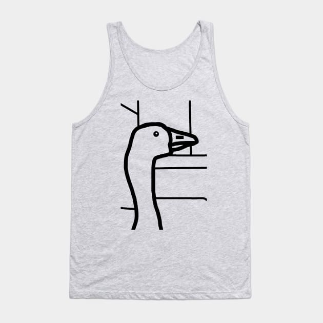 Minimal Goose in the City Portrait Tank Top by ellenhenryart